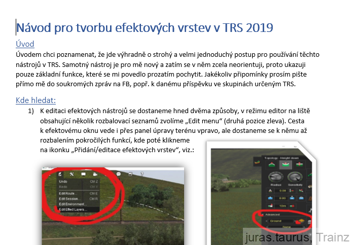 Český návod pro Clutter a TurFX funkce v TRS 2019